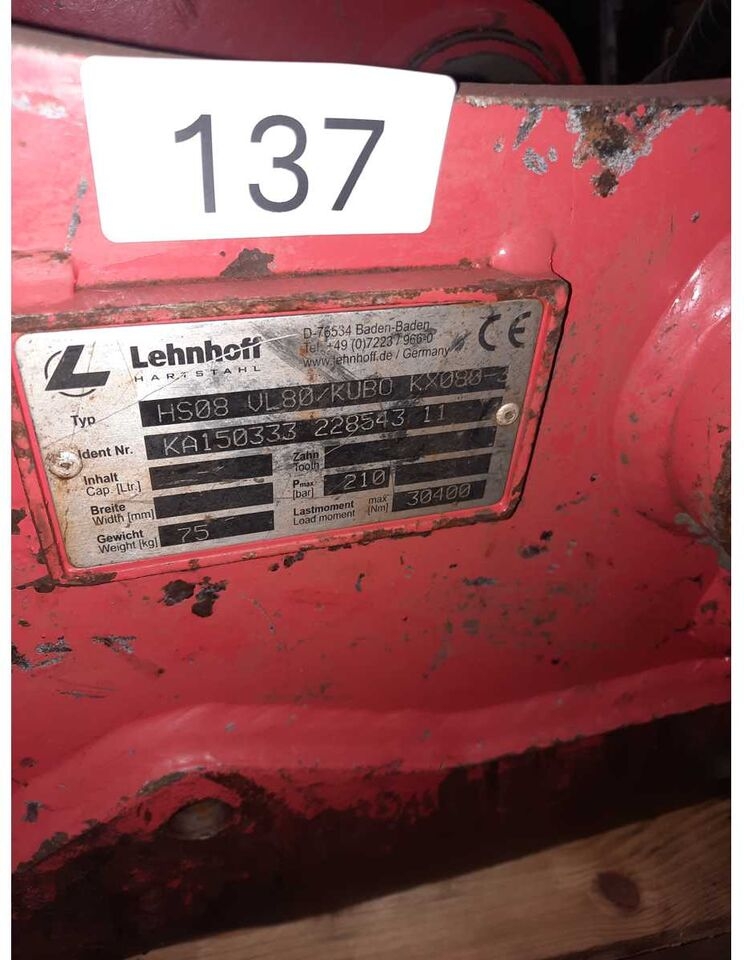 Koparko-ładowarka LEHNHOFF VL80 EXCAVATOR ATTACHMENT / QUICK COUPLER LEHNHOFF VL80 EXCAVATOR ATTACHMENT / QUICK COUPLER- Photo 3